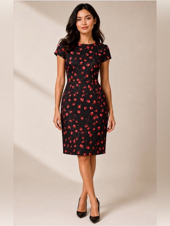 Betsey Johnson Dresses & Skirts - Betsey Johnson Black Dress with Red Cherry Print